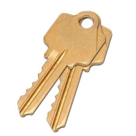 GLOBAL INDUSTRIAL 2 Keys For Mortise Lock Keyed Alike 603131